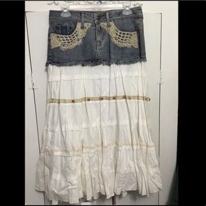 Western Style Skirt ~ bead & lace detail ~ Sz 5